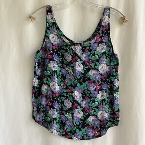 Judy Knapp Vintage floral sleeveless top, missing size tag approximate size XS-S